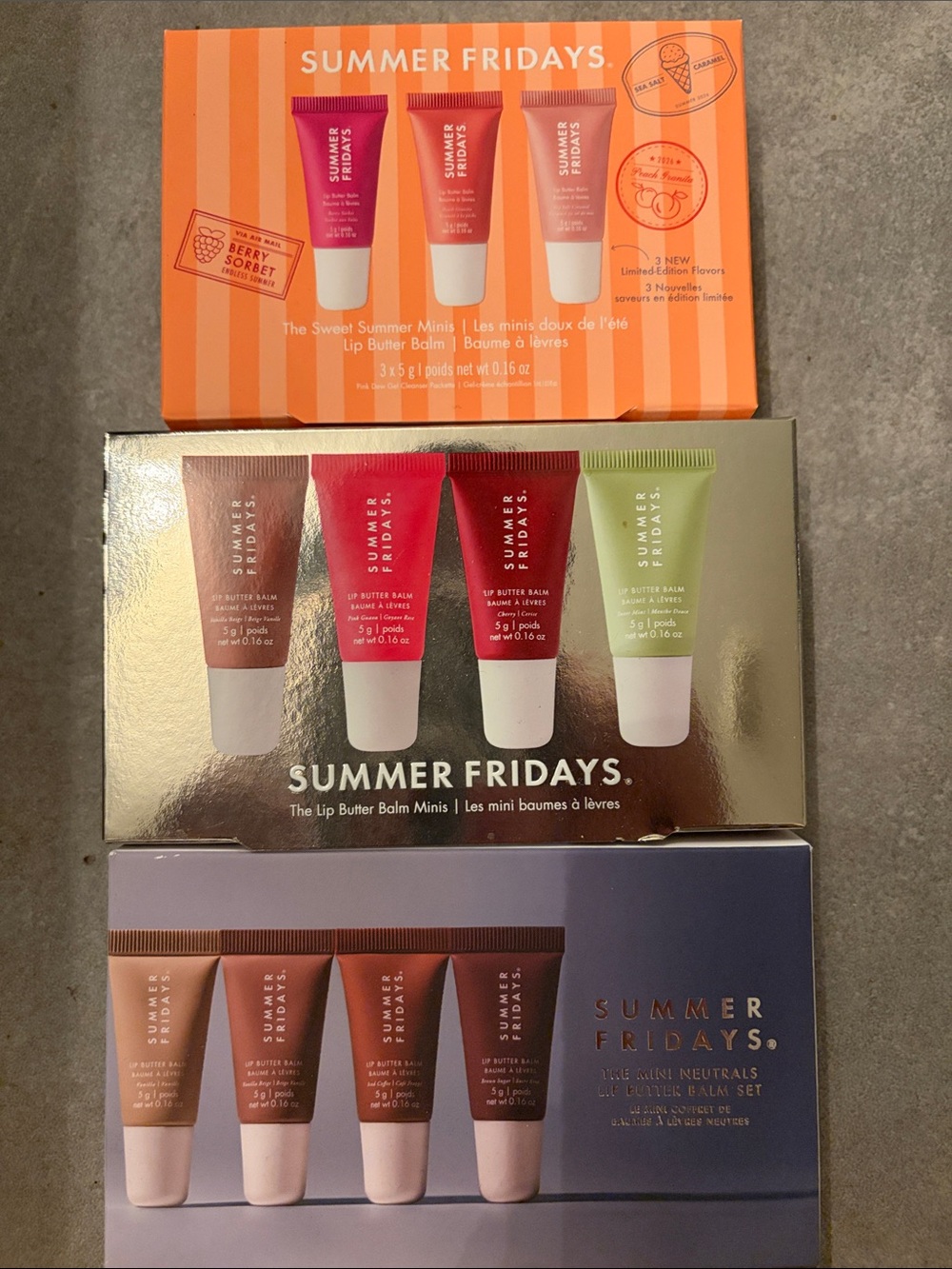 Summer Fridays bundle set of all 3 Lip Butter Mini Sets